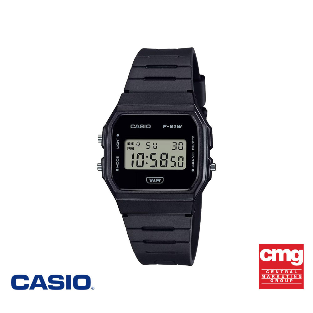 CASIO นาฬิกาข้อมือ CASIO รุ่น F-91WB-1ADF สายเรซิน สีดำ