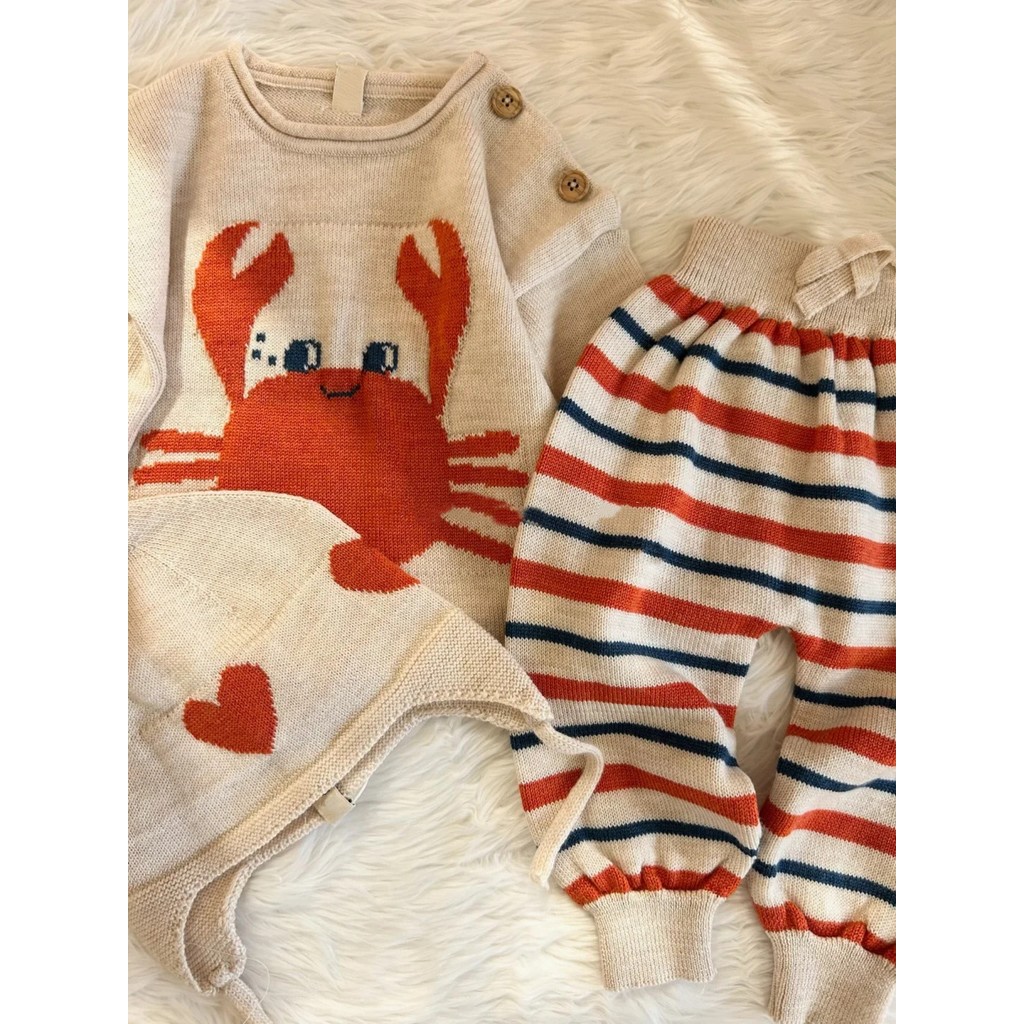 「สินค้าลิขสิทธิ์แท้」IRIS KIDS Aw  IKS35020 Crabby Cutie top/pants สไตส์เกาหลี ผ้านุ่มใส่สบาย ชุดเข้าเซ็ทเด็ก - รูปที่ 4