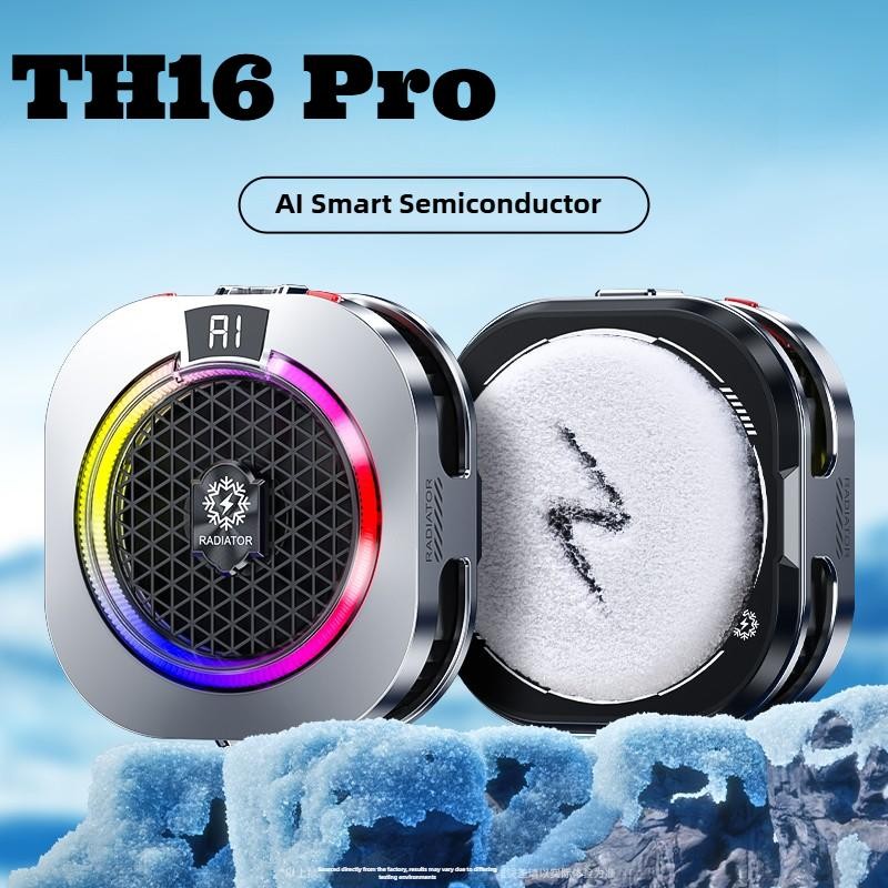 ใหม่ TH16 Pro Mobile Cooler 24W Magnetic/Back-clip Ice Cooling หม้อน้ําจอแสดงผลดิจิตอล RGB Light Gaming อุณหภูมิควบคุม