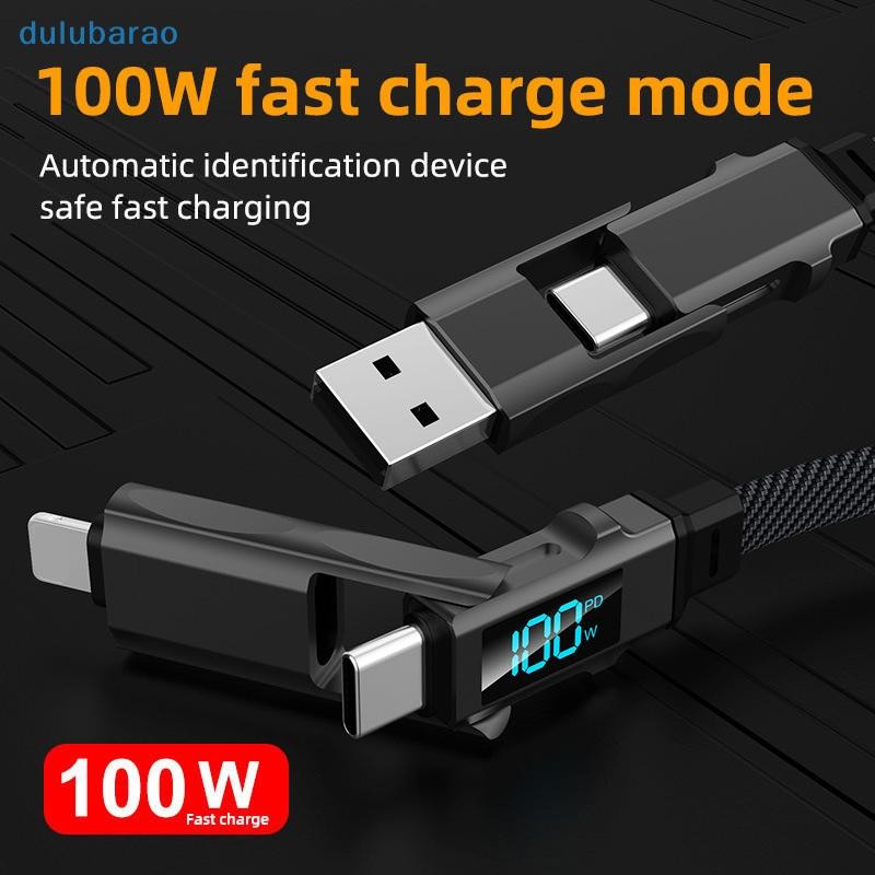 [DUL] PD 100W USB Type C 4 In 1 Data Cable Fast Charging สําหรับ 15 14 13 Samsung Xiaomi Redmi OPPO 