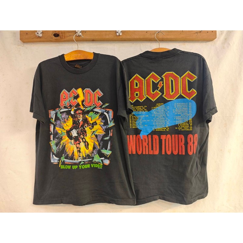 [ ล้านเสื้อ ] ACDC World Tour '88 Bio Washed เสื้อวินเทจ เสื้อทัวร์ วงร๊อค