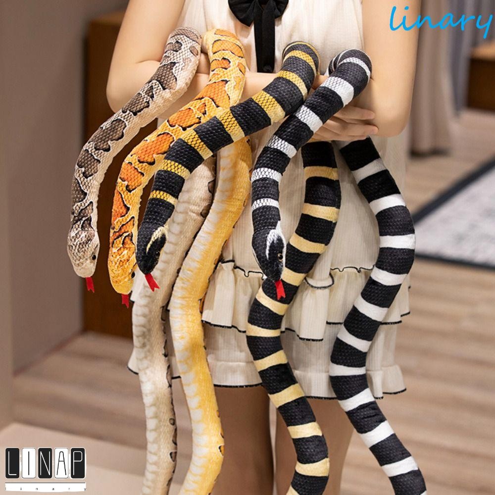 CULINARYHV Boa งูตุ๊กตาสายพันธุ์สมจริง สีดําขาว จําลองงู Plushie ของเล่นสัตว์เลื้อยคลาน 100/150 ซม. สําหรับตกแต่งบ้าน