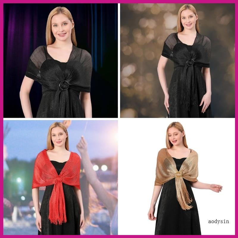 พวงมาลัย Poncho Shawl กะพริบสำหรับงานแต่งและงานปาร์ตี้ ของแต่งกายผู้หญิง