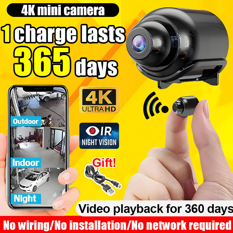 4K กล้องวงจรปิดขนาดเล็กที่ซ่อนอยู่ไร้สาย HD + 32G การ์ดหน่วยความจํา + 8 ล้านพิกเซลกล้องขนาดเล็กกล้องขนาดเล็ก