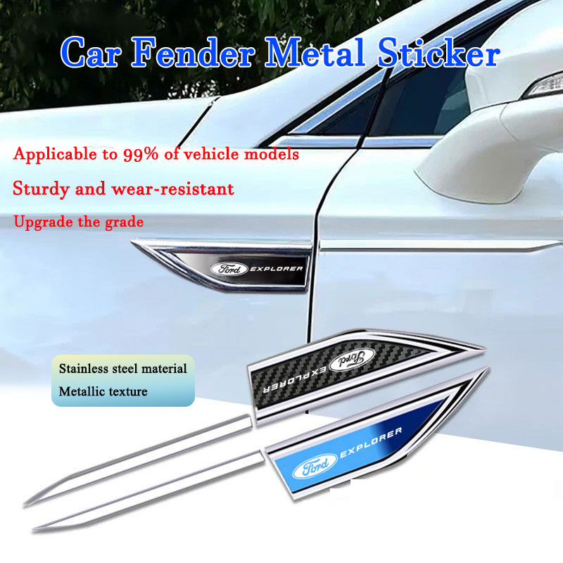 1 คู่ Jaecoo รถ Fender โลหะสติกเกอร์ภายนอกตกแต่งขวาซ้าย Decals การปรับเปลี่ยนสําหรับ Ford Explorer G