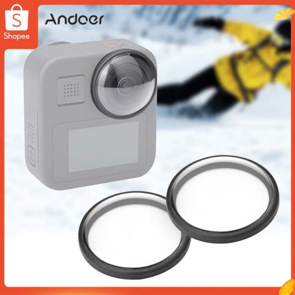 Andoer Andoer ฝาครอบเลนส์อะคริลิคกันน้ำกันฝุ่นสำหรับกล้องกีฬา 2 ชิ้น