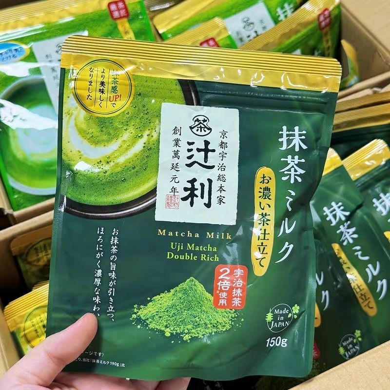 ญี่ปุ่นนําเข้า Tsujiri หนา Uji Matcha นมผง Kyoto Matcha Latte ผงสําเร็จรูปเครื่องดื่มร้อนและเย็น 101