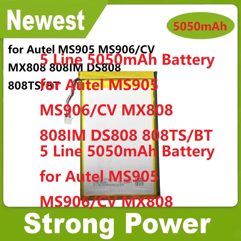 แบตเตอรี่ 5 สาย 5050mAh สําหรับ Autel MS905 MS906/CV MX808 808IM DS808 808TS/BT