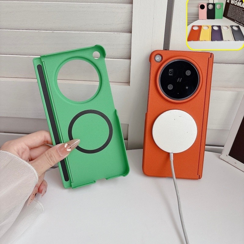 Magnetic Dual-axis Candy Color Hard Case สําหรับ OPPO Find N6 N5 N3 FindN6 FindN5 พับสปริงบานพับฝาคร