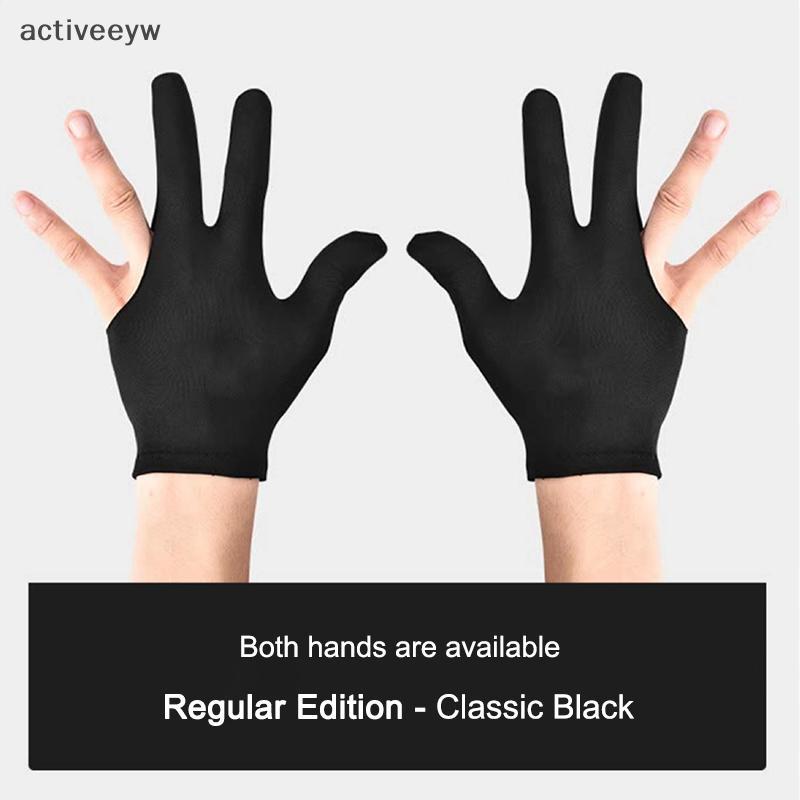 Activeeyw] สามนิ้ว Full-Finger Snooker Pool Cue ถุงมือบิลเลียดสําหรับมือซ้าย Lycra บิลเลียดถุงมือใหม่