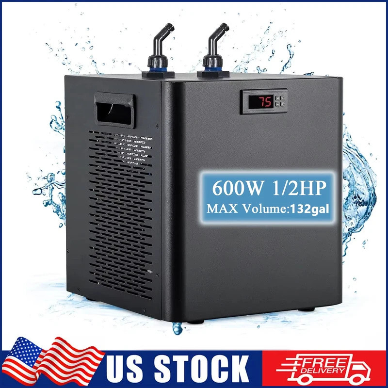 1/2 HP Aquarium Water Chiller 132 แกลลอนถังปลา Ice Bath Chiller สําหรับเย็น Plunge Hydroponics ถังปล