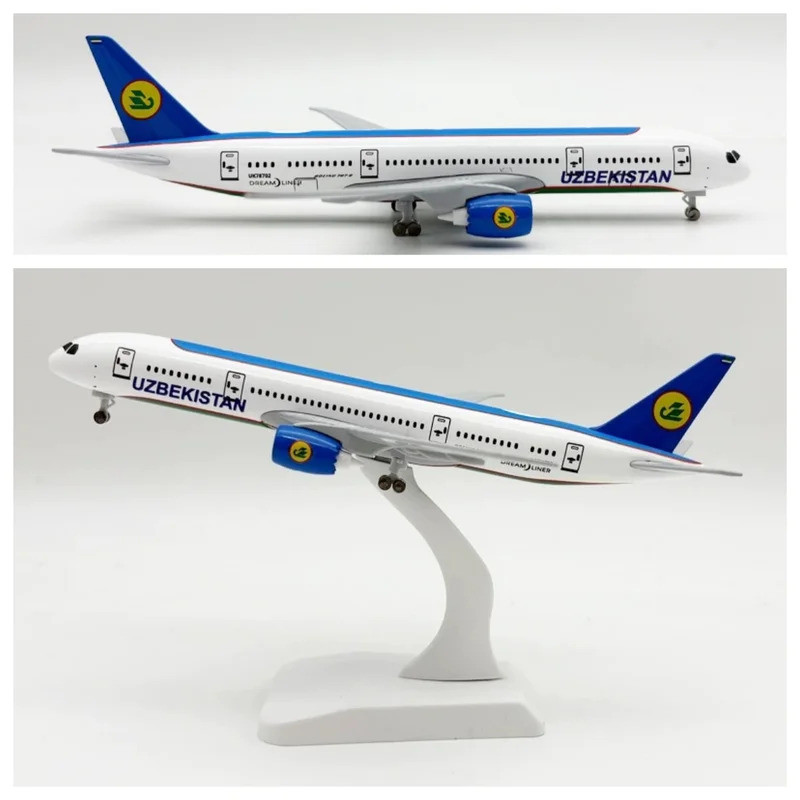 FW 20 ซม.เครื่องบินรุ่น Uzbekistan Airways B787 จําลองเครื่องบินเด็กการศึกษาของเล่นคอลเลกชันของขวัญ