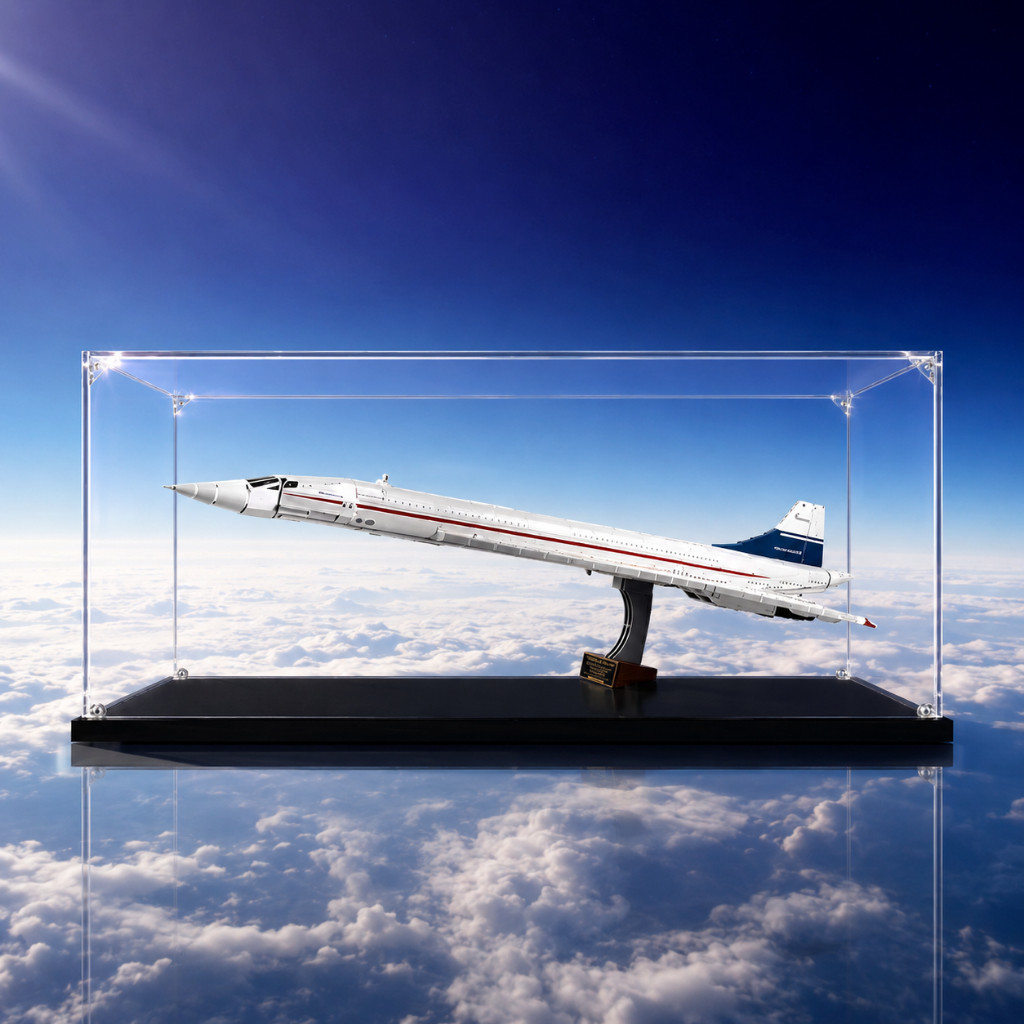 🚀 Premium Acrylic Showcase กล่องโชว์กันฝุ่น For Lego 10318 Concorde เครื่องบินคองคอร์ด ตู้โชว์ของสะส
