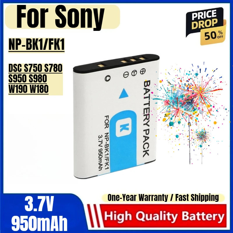 NP-BK1/FK1 แบตเตอรี่ 3.7V 950mAh แบตเตอรี่และเครื่องชาร์จสําหรับ Sony DSC S750 S780 S950 S980 W190 W