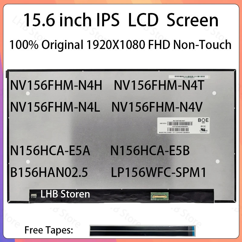 15.6 นิ้ว IPS แล็ปท็อปหน้าจอ LCD NV156FHM N4V NV156FHM-N4V NV156FHM-N4T NE156FHM-N4X N156HCA-E5B จอแ