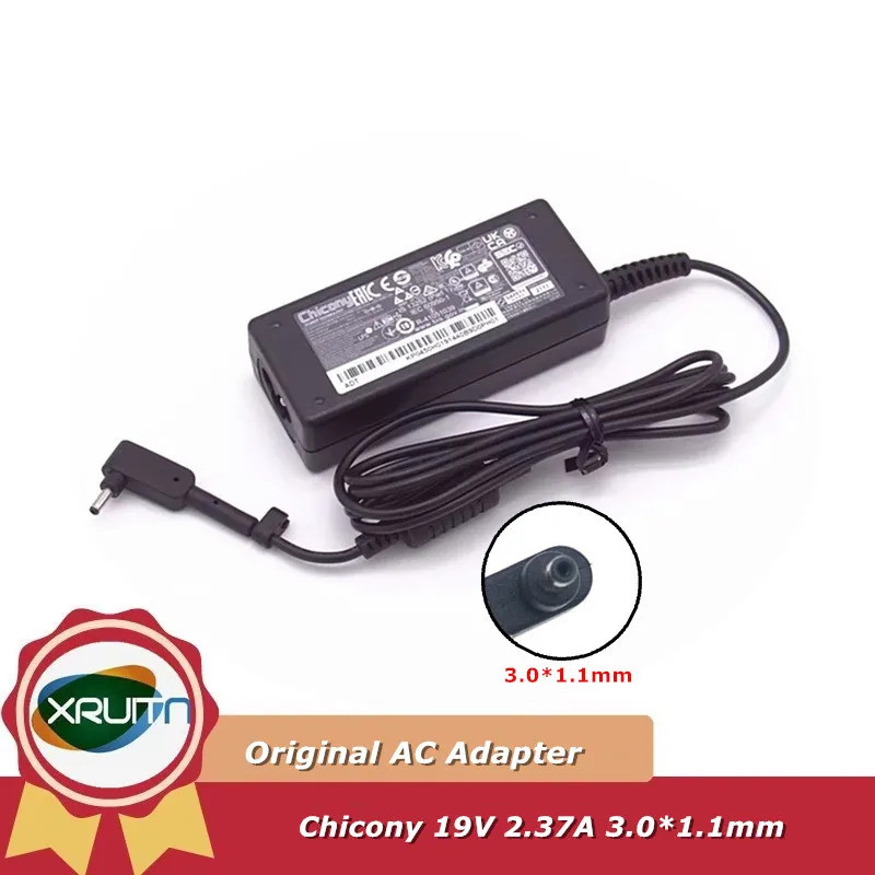 ของแท้ Chicony A18-045N2A 19V 2.37A 45.1W 3.0x1.0 มม.A045R072P อะแดปเตอร์ AC สําหรับ ACER แล็ปท็อปแห