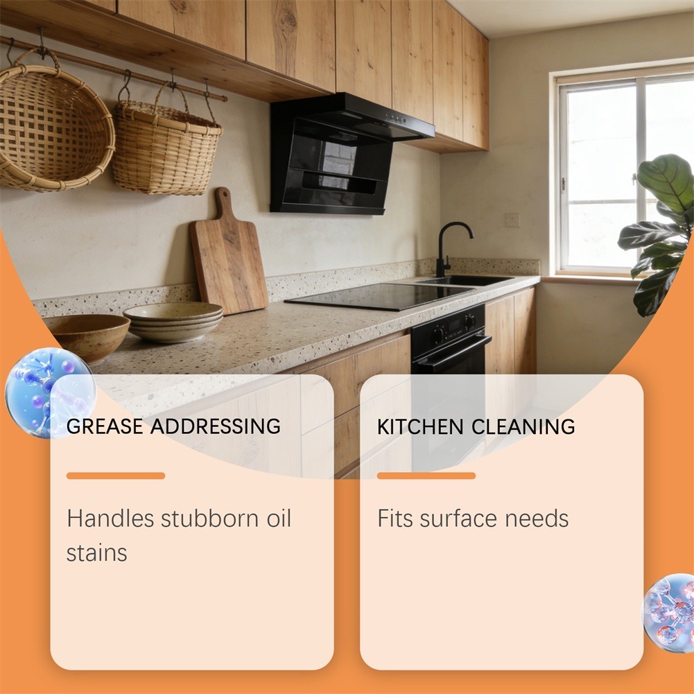 Fast Acting Kitchen Oil Grime Remover Spray ปลอดภัยสําหรับพื้นผิวห้องครัวที่สุด Hygienic Cooking Spa