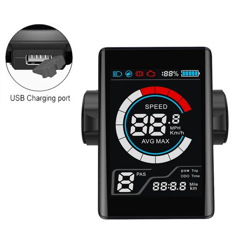 อัจฉริยะจอแสดงผล LCD M8 / UKRiver S2 / Yolin YL91F-V / HK811 / M5 สําหรับ CMACEWHEEL จักรยานไฟฟ้า