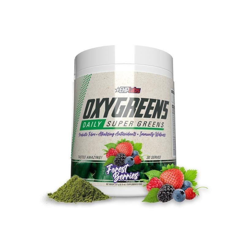 ขายร้อน EHPlabs OxyGreens Daily Super Greens Powder - 30 เสิร์ฟ - อาหารเสริม Gut Cleanse Detox & Dig