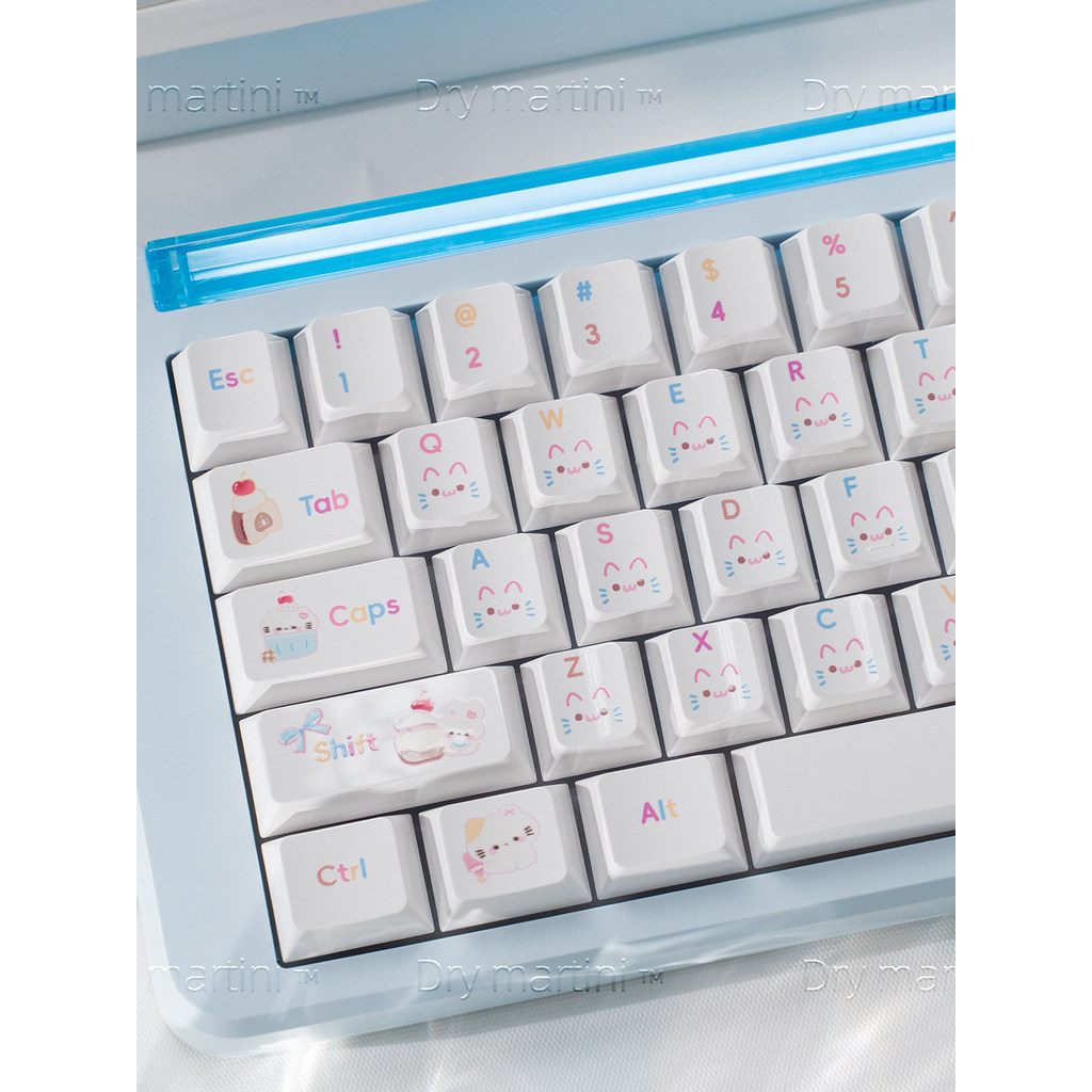 keycap sa keycap Sweetheart Cat Ceramic PC Keycap Mechanical Keyboard Minimalist White Magnetic Axis
