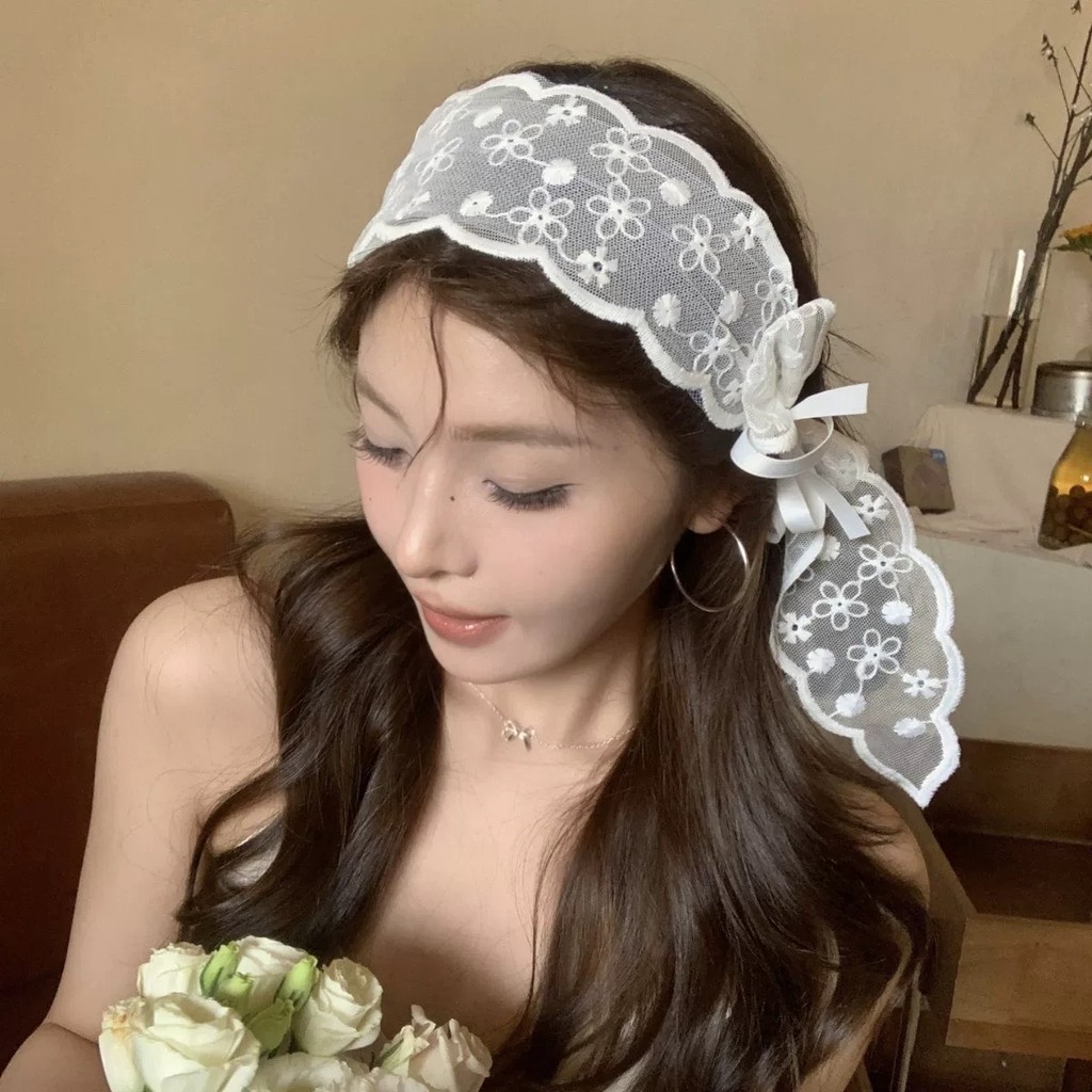 ที่คาดผม แฟชั่นเกาหลี ประดับลูกไม้ สไตล์สาวเกาหลี  แฟชั่นมาใหม่ พร้อมส่งจากไทย