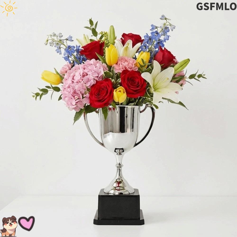 GSFMLO ถ้วยรางวัลแจกันไม้ตกแต่งภาชนะดอกไม้สร้างสรรค์ที่ทันสมัยเครื่องมือออกแบบดอกไม้สร้างสรรค์อเนกประสงค์น้ําหนักเบาการจัดดอกไม้หม้อตกแต่งบ้าน