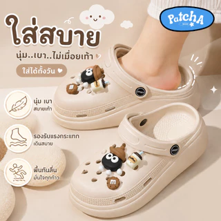 Patcha - รองเท้าเปิดส้น รองเท้าแตะลําลอง UNISEX พื้นหนา กันลื่น วัสดุ EVA สไตล์ทันสมัย สะดวกสบายทุกฤดู ลำลอง