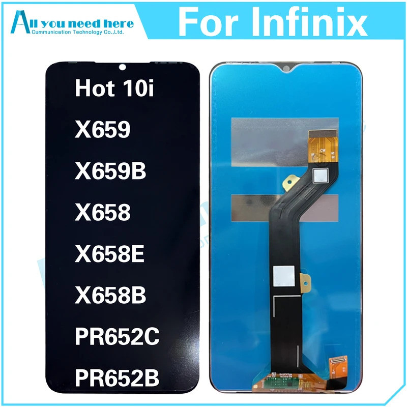 สําหรับ Infinix Hot 10i X659 X659B X658 X658E X658B PR652C PR652B Hot10i จอแสดงผล LCD Touch Screen D