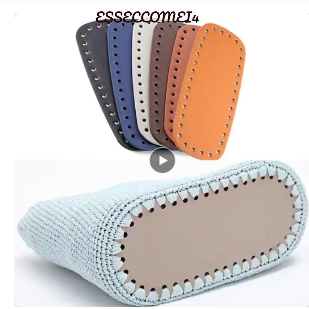 ESSECCOMEI4 ยาวกระเป๋าด้านล่าง, หลุมทํากระเป๋ากระเป๋าโครเชต์ด้านล่าง, แบบพกพา PU หนังรูปไข่ถักฐานอุปกรณ์เสริม