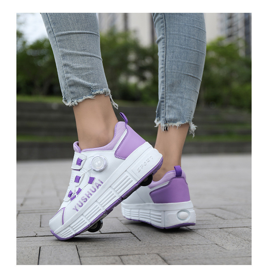 2025 รุ่นเด็ก Heelys Boys Double Wheel Invisible Student Heelys Girls Adult Roller Shoes 11XE