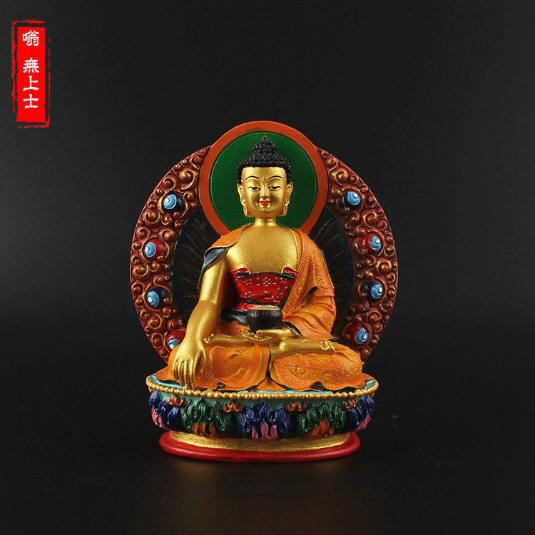 阿弥陀佛像藏传小佛像摆彩绘密宗师佛像护法神套装组合结缘价Amitabha Buddha statue Tibetan small Buddha statue painted tantrasf57454