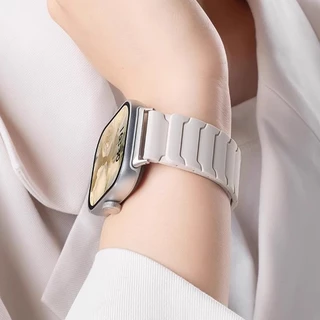 สายซิลิโคนแม่เหล็ก (ไม่มีนาฬิกา) เข้ากันได้กับ Redmi Watch 6/5/4 สําหรับ Mi band 10 Pro/ 9 Pro/8 Pro สายทูโทนสําหรับชายหญิง
