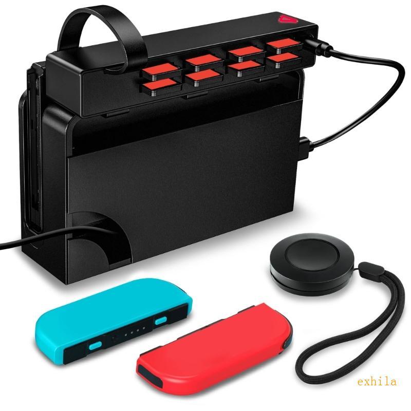 8 In 1 Game Cartridges Switcher with  Remote Control for Consoles Use