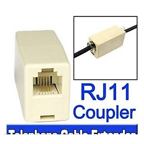 หัวต่อโทรศัพท์ RJ11 6P 4C Telephone Straight Coupler, Telephone Cable Extender Joiner Adapter Connec