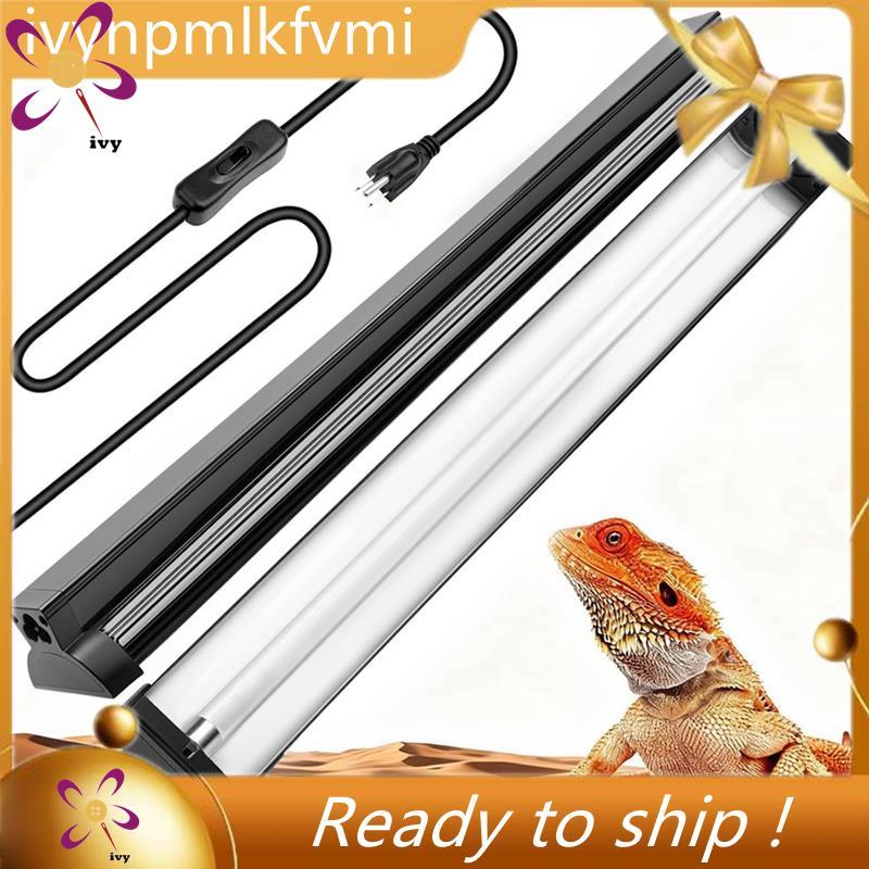 [Ivym] T5 HO UVB โคมไฟสัตว์เลื้อยคลานพร้อมหลอดไฟ UVB 10.0, ไฟ UVB เอาท์พุตสูง 24W สําหรับสัตว์เลื้อย