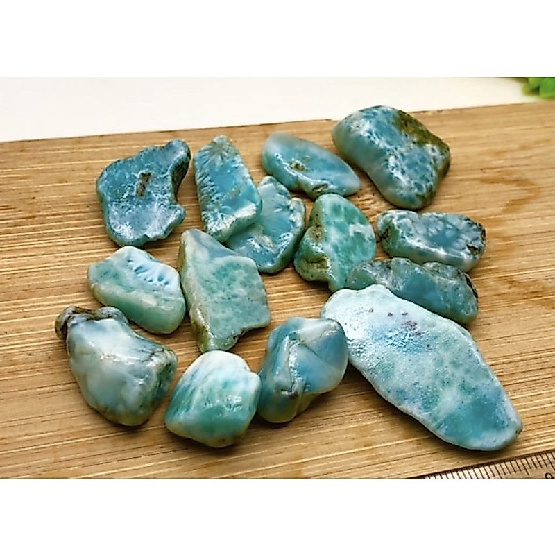 1Pc Natural Rough Larimar Tumble / Top High Quality Larimar Tumble Stone / Dominican Blue Larimar Tumble.