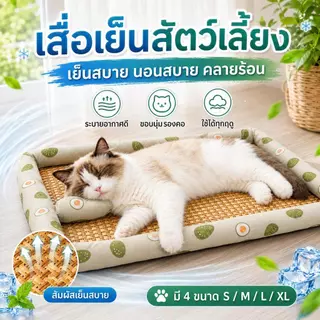 【Pet Zap】พร้อมส่ง ส่งไว แผ่นเจลเย็นสัตว์เลี้ยง ที่นอนเย็นแมว เสื่อระบายความร้อนสุนัข ที่นอนเสื่อหวายหมา CW-091