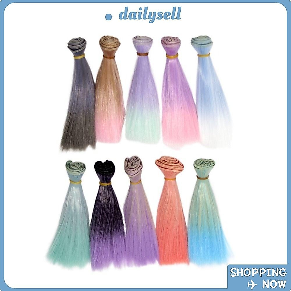Daily Bjd วิกผม, 15*100 ซม.ผมตุ๊กตาสีสันสดใส, 2024 Gradient สี DIY ของเล่นเด็กของขวัญสําหรับ 1/4 1/6 1/8 Bjd