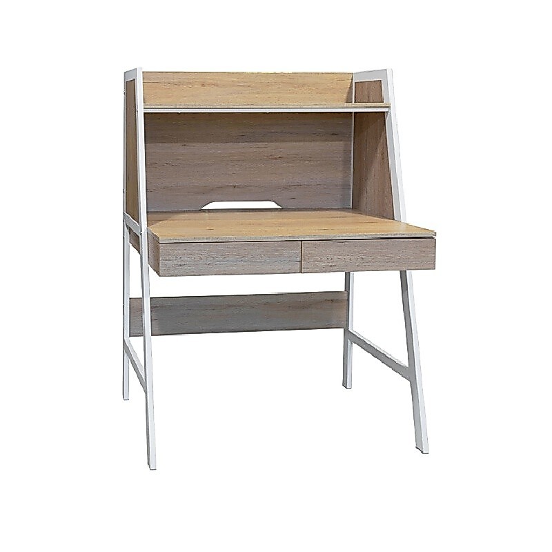 FURRADEC โต๊ะทำงานพร้อมชั้นวาง รุ่น Toma-90 สีเนเชอรัลวู้ด