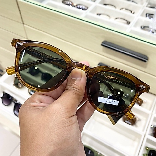 แว่นกันแดด สไตล์วินเทจ สุดฮิต  เเบรนด์ canaan แท้สั่งตรงจากโรงงาน กัน UV400 สามารถนำกรอบเปลี่ยนเลนส์สายตาได้