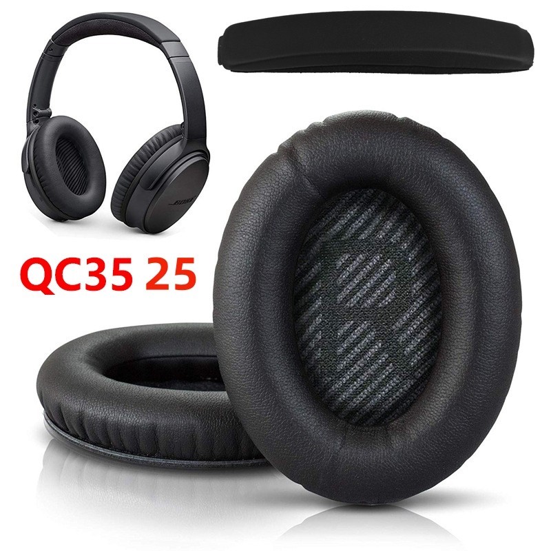 หูฟังที่ครอบหูเบาะรองเปลี่ยนหูฟังเข้ากันได้กับ Bose QC35 QC45 QC25 QC35II เงียบสะดวกสบาย QuietComfor