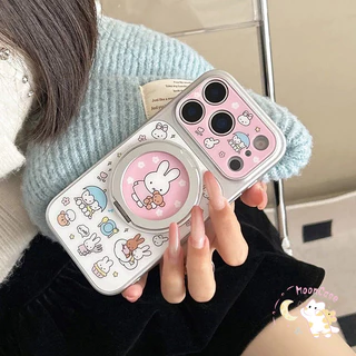 รองรับ IPhone 15 13 17 11 16 14 12 Pro Max 15 16 14 Plus เคสมิฟฟี่การ์ตูน น่ารักสุด ขาตั้งหมุนแม่เหล็กในตัว