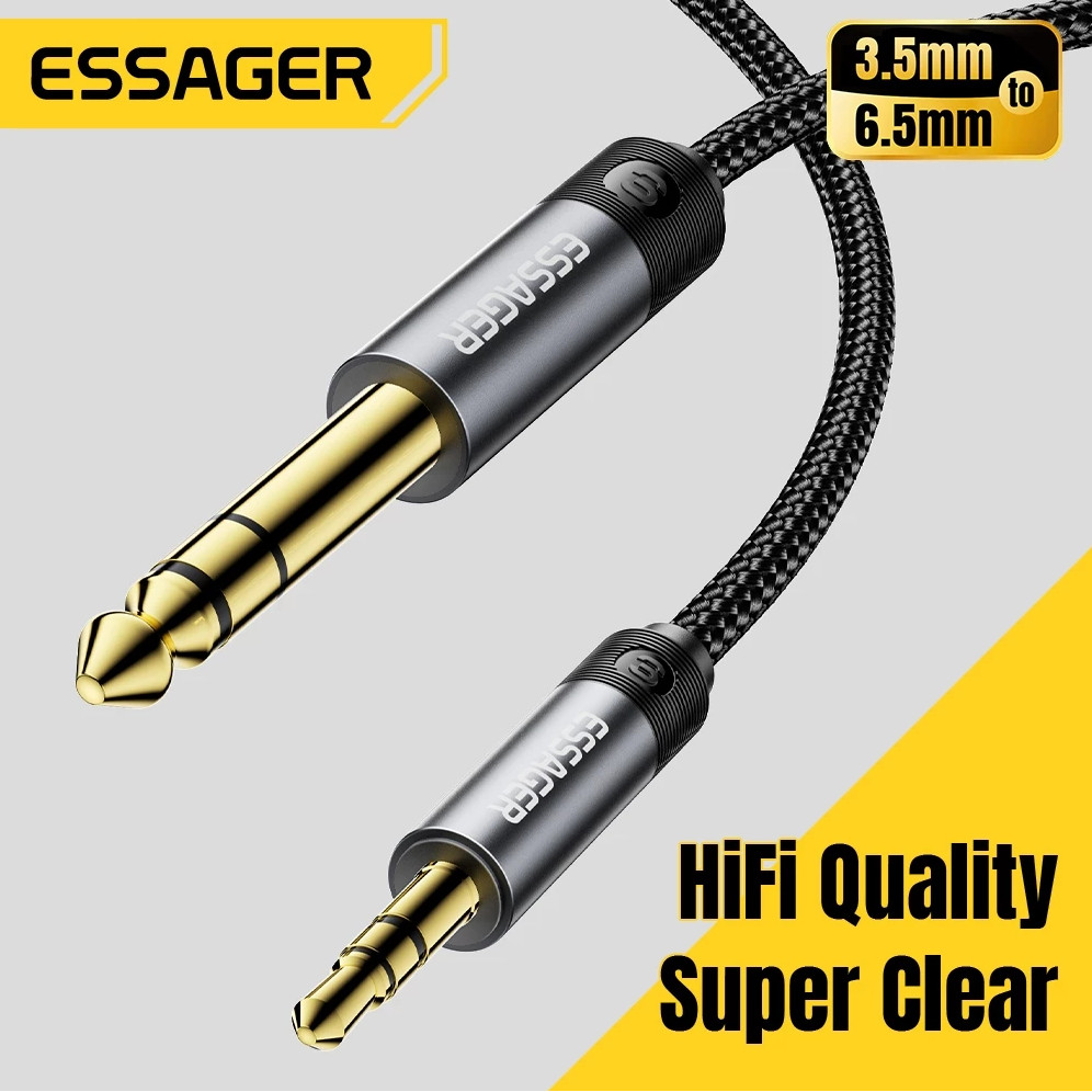 ESSAGER 3.5 มม.ถึง 6.5 มม.AUX Cable Adapter Audio Jack Cable 1.2M - EYCMM-XL0G