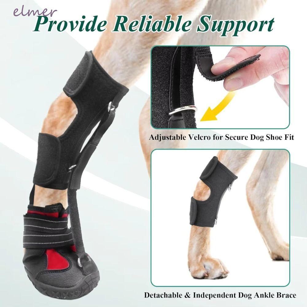 ELMER Drop Foot Brace สําหรับสุนัข, Lift Toes Strap-On Corrective Dog Shoes, Anti Dirty Wear-Resggin