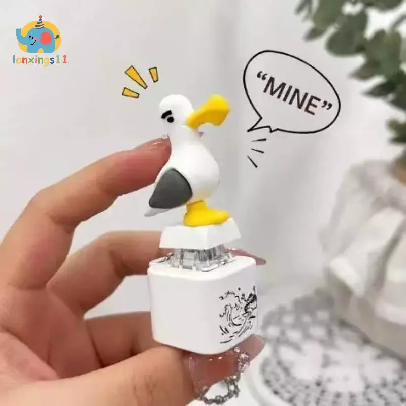 LAN 3D การ์ตูน Seagull Custom Keycap Squeaky เสียงซิลิโคน Key Cap สําหรับเล่นเกมคีย์บอร์ด TH