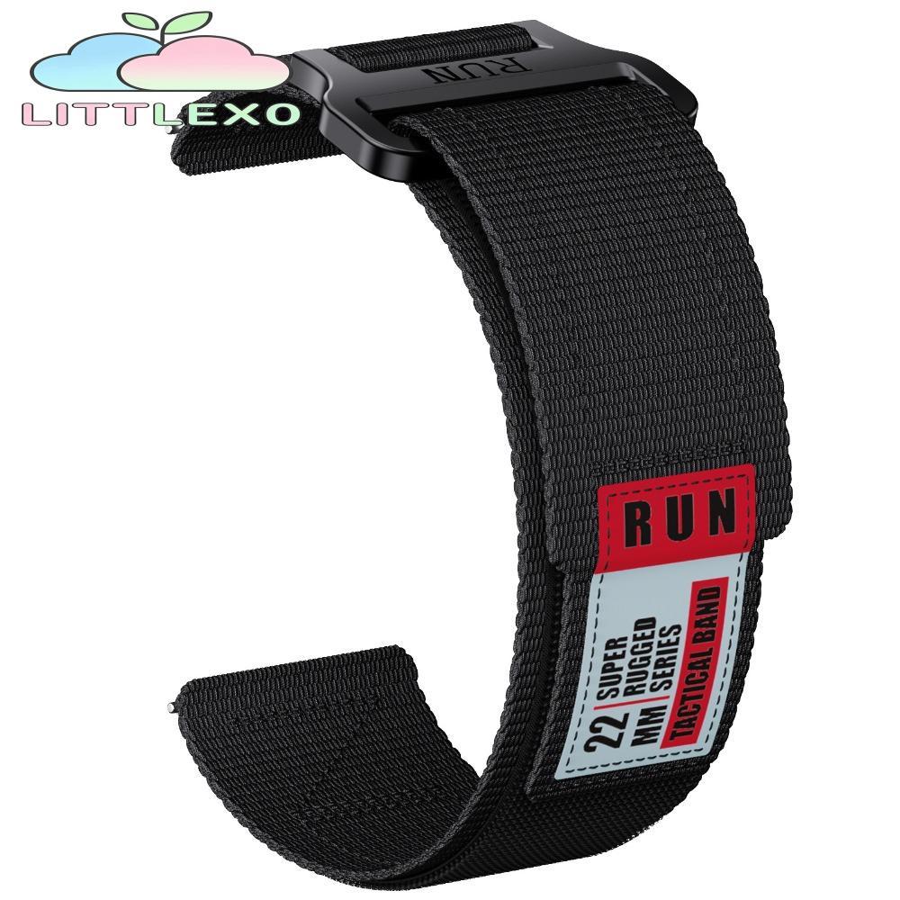 LITTLEX Easy Fit Strap, สายรัดข้อมือไนลอนสไตล์สปอร์ต, สายนาฬิกาขนาด 20 22 มม. สําหรับ Forerunner / Active / Vivoactive 4 / Huawei Watch / Watch