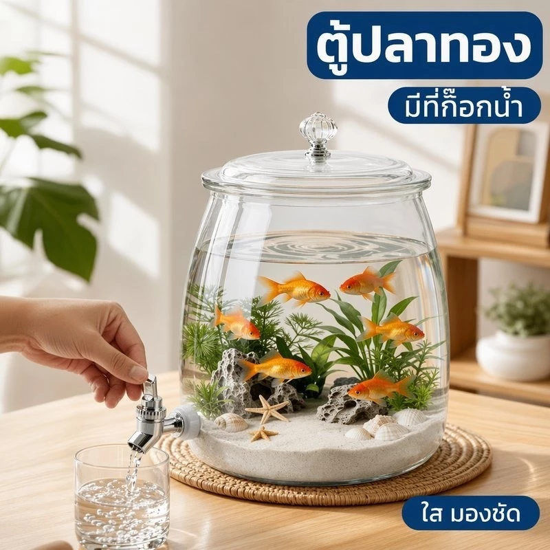 ตู้ปลาทอง โหลพลาสติกใส พร้อมก๊อกน้ำ thumbnail 3