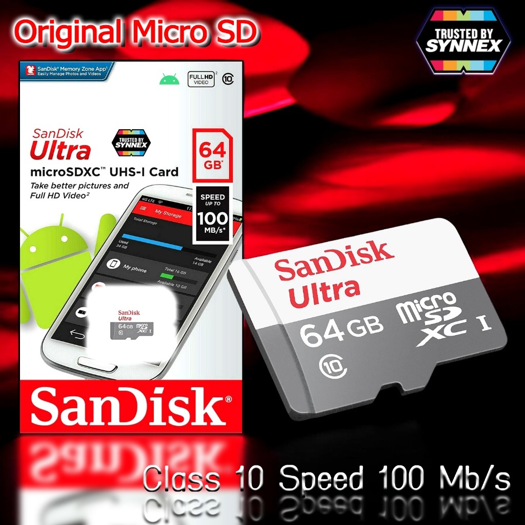 เมมโมรี่การ์ด SanDisk Ultra Micro SDXC 64GB SDSQUNR-064G-GN3MN Trusted by Sysnex