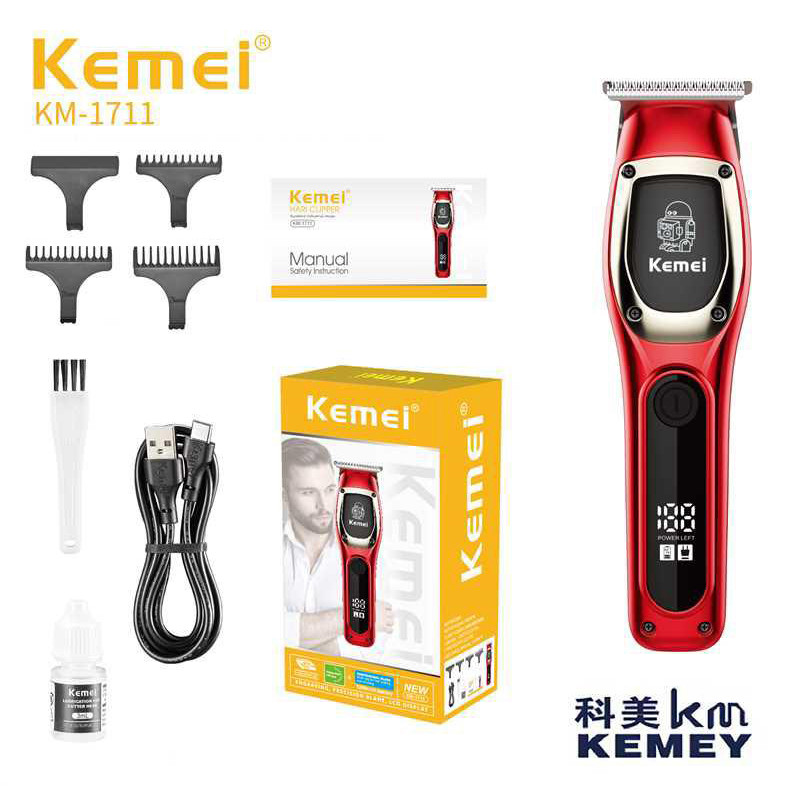 Kemei KM-1711 7000RPM 1200MAH Electric Hair Clipper Kemei Trimmer Alat Cukur Rambut