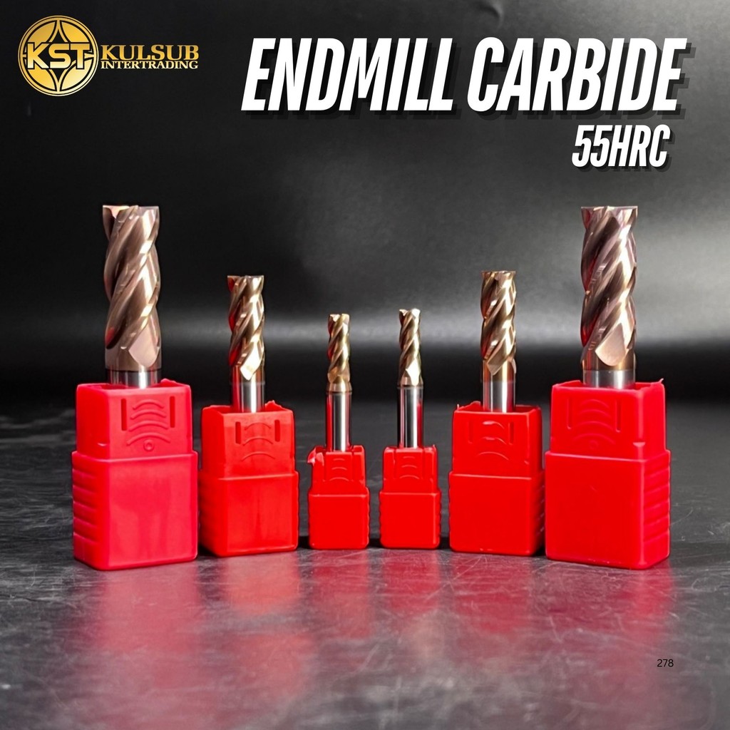 เอ็นมิลคาร์ไบด์ 4 ฟัน Endmill Carbide 55 HRC ขนาด1mm.-6mm.